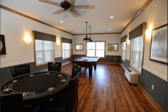 Multi-Purpose Room With Billiards Table at Highlands at Riverwalk Apartments 55+, Mequon, Wisconsin